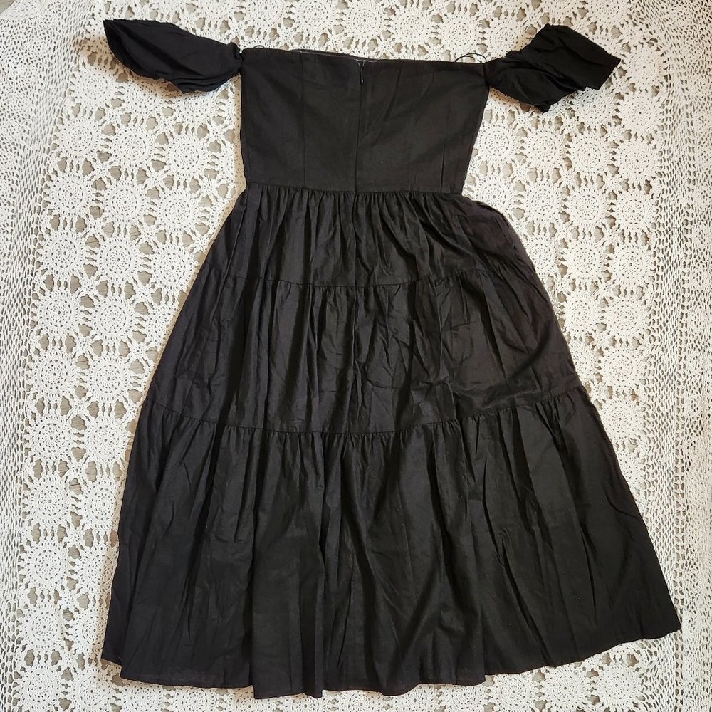 Moodie Off Shoulder Large Skirt Black Dress Small - Picture 4 of 9